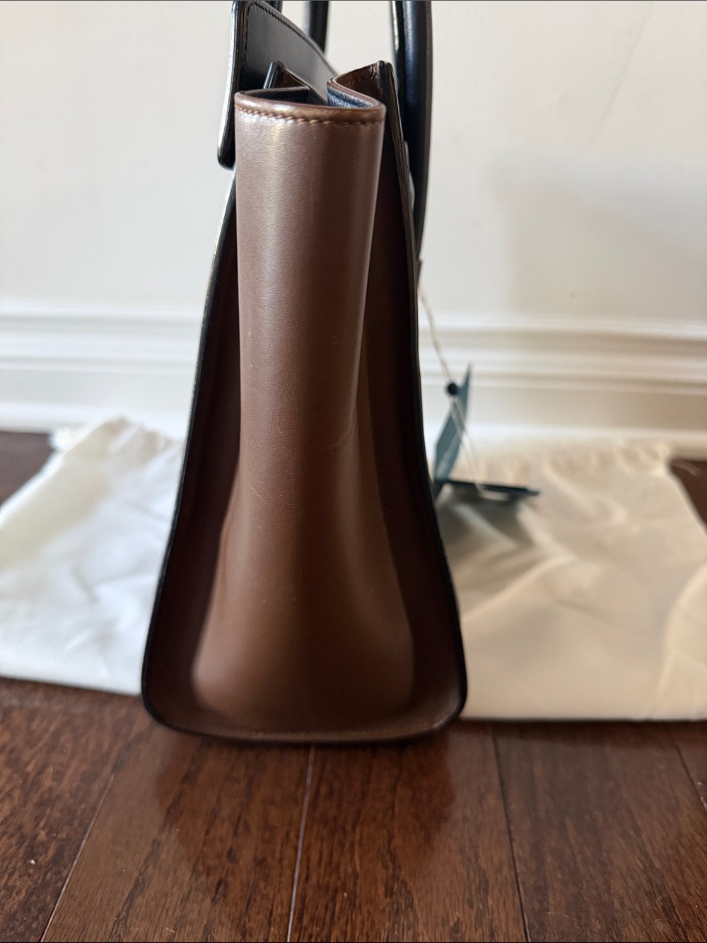 CELINE Black/Brown/Blue Leather Tote - Picture 7 of 11